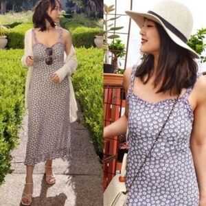 🎉HP! Faithfull The Brand x Anthropologie Noemie Danica Midi Dress Flora Medium.